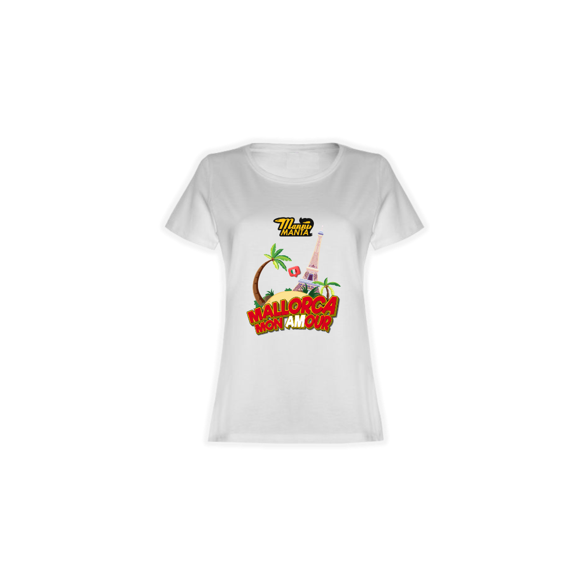Girly-Shirt "MALLORCA MON AMOUR" weiß