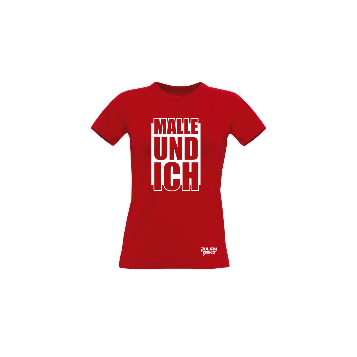 Girly-Shirt "MALLE UND ICH" rot