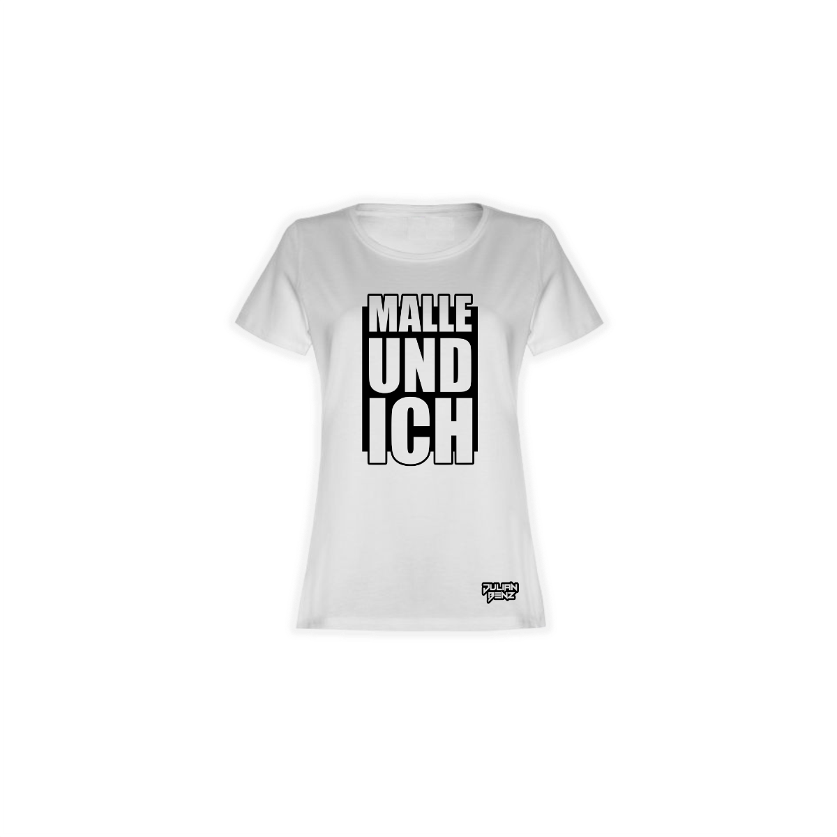 Girly-Shirt "MALLE UND ICH" weiß