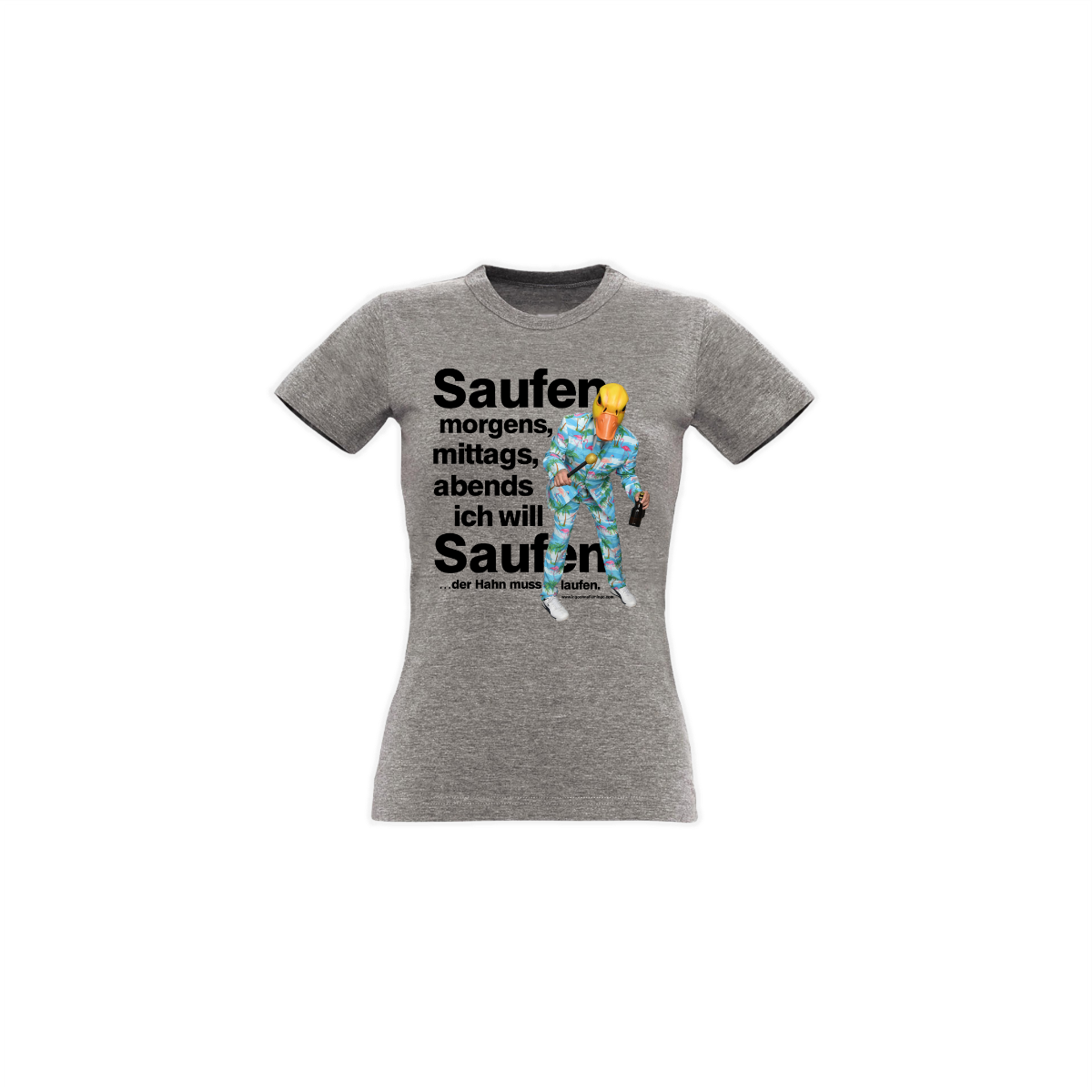 Girly-Shirt "SAUFEN" grau
