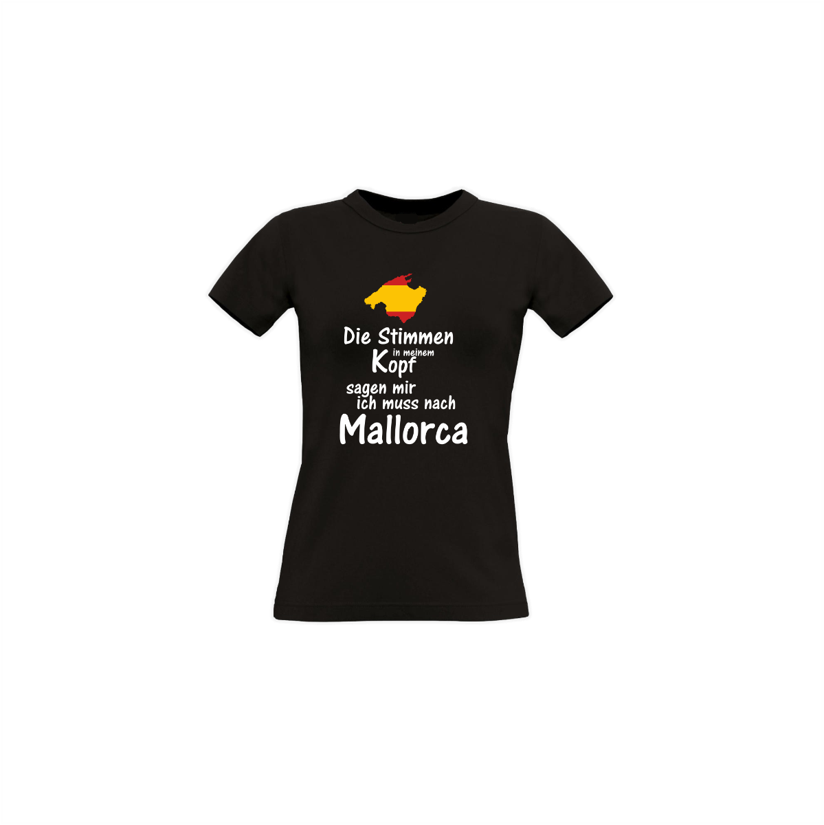 Girly-Shirt "STIMMEN IM KOPF" schwarz