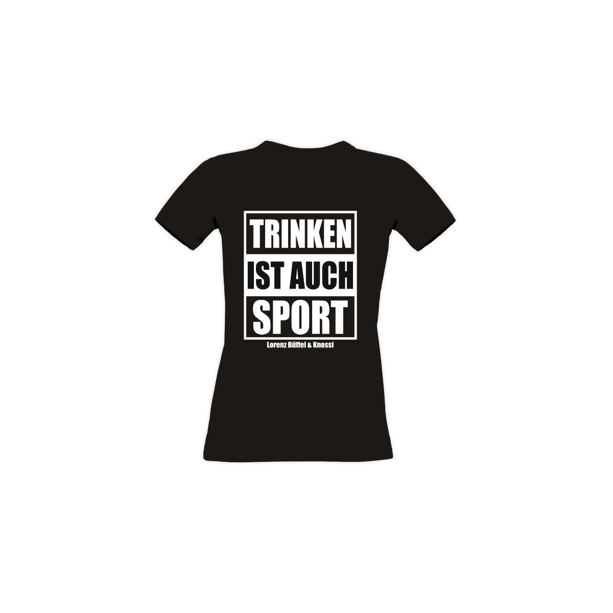 Girly-Shirt "TRINKEN IST AUCH SPORT" schwarz