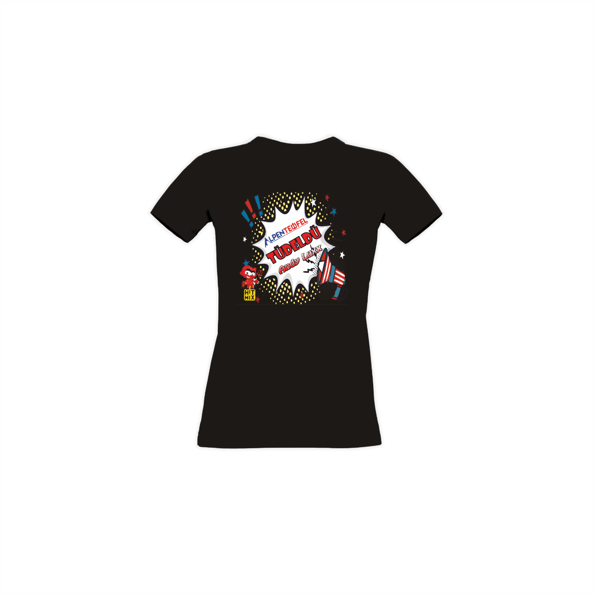 Girly-Shirt "TÜDELDÜ" schwarz