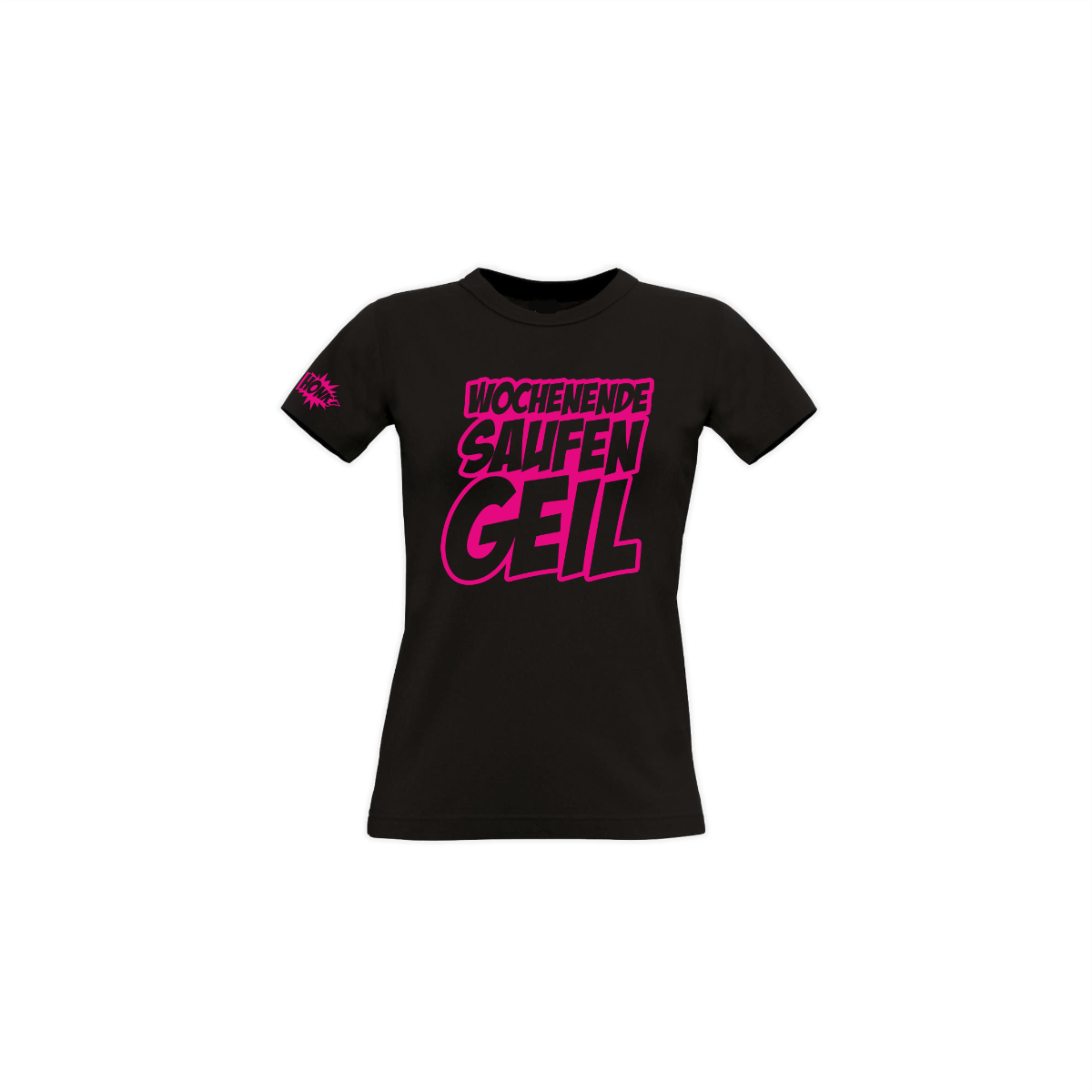 Girly-Shirt "WOCHENENDE SAUFEN GEIL" schwarz