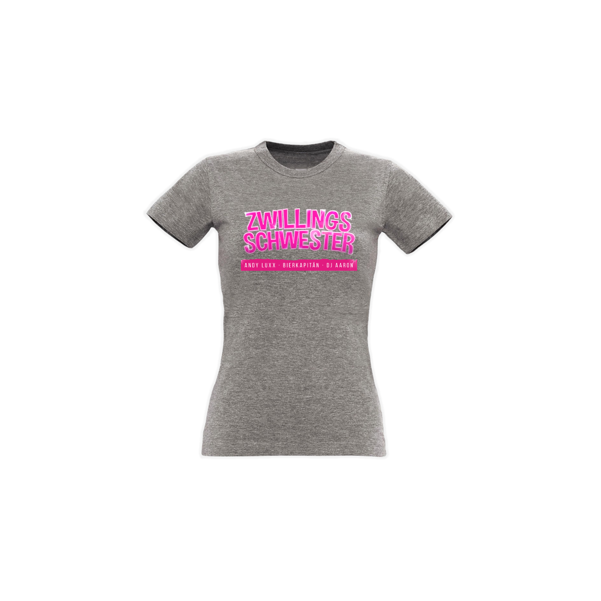 Girly-Shirt "ZWILLINGSSCHWESTER" grau