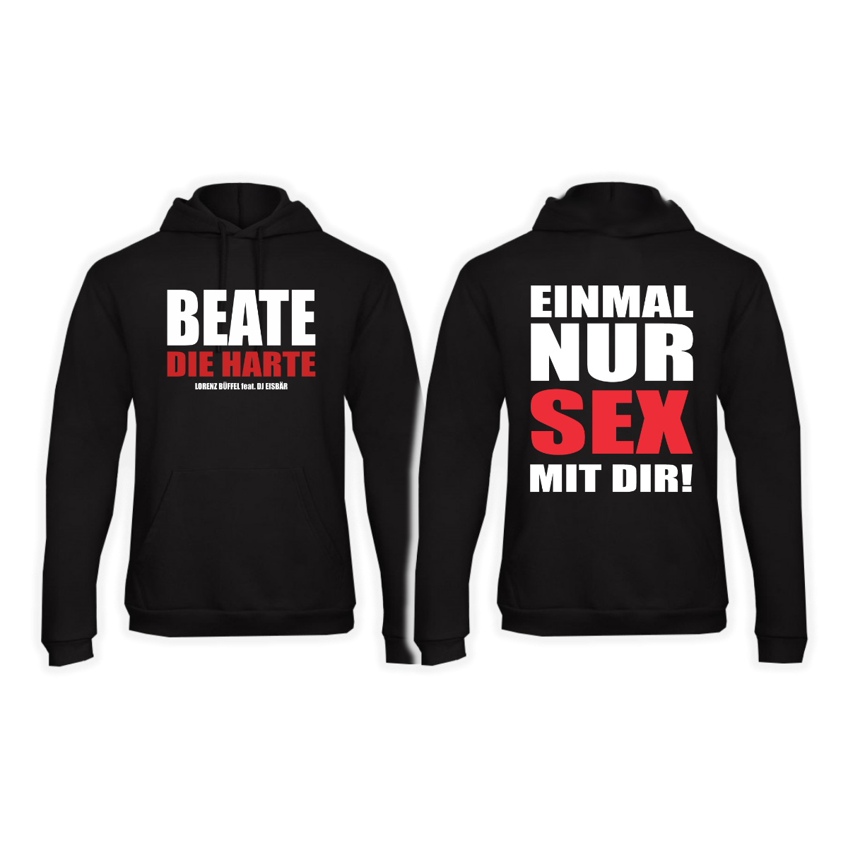 Kapuzen Sweat-Shirt „BEATE DIE HARTE” schwarz