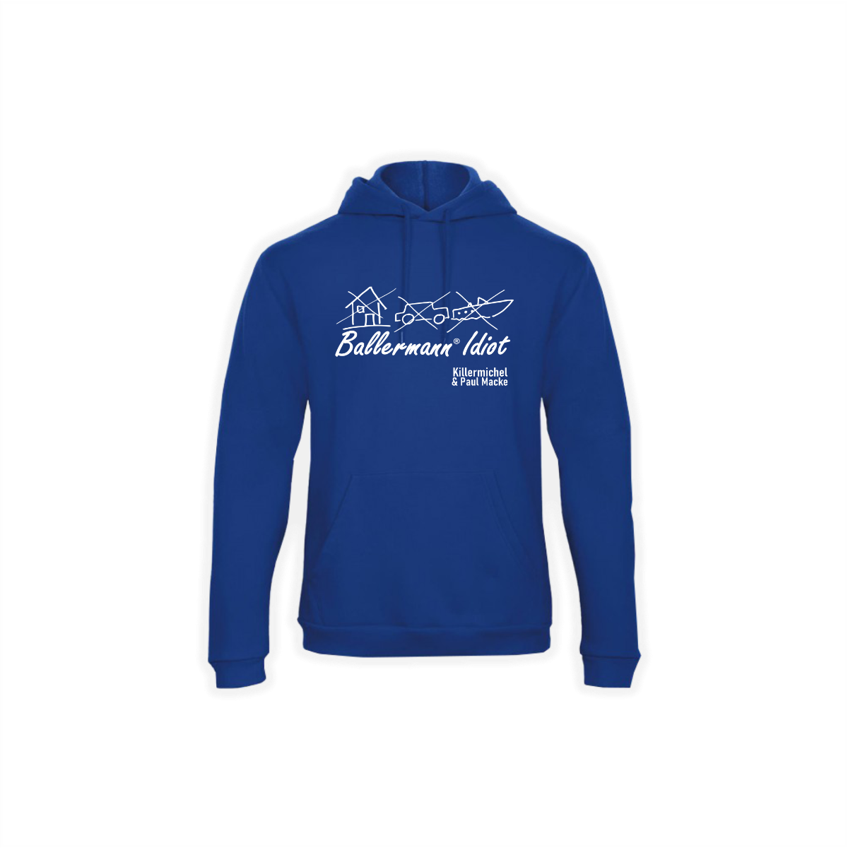 Kapuzen Sweat-Shirt "BALLERMANN® IDIOT" blau