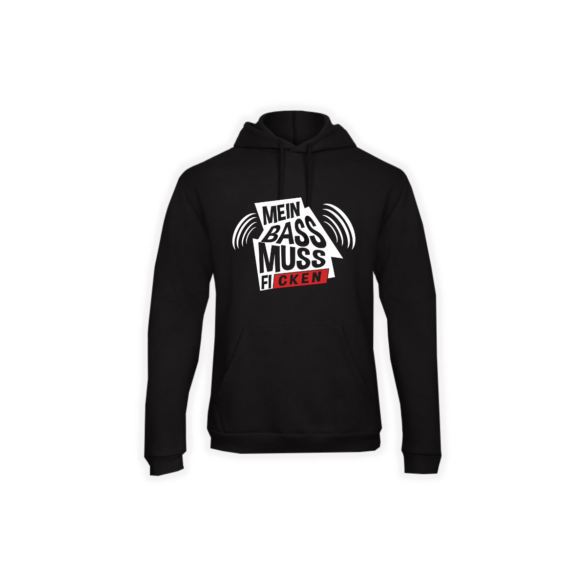 Kapuzen Sweat-Shirt "DER BASS MUSS F****" schwarz