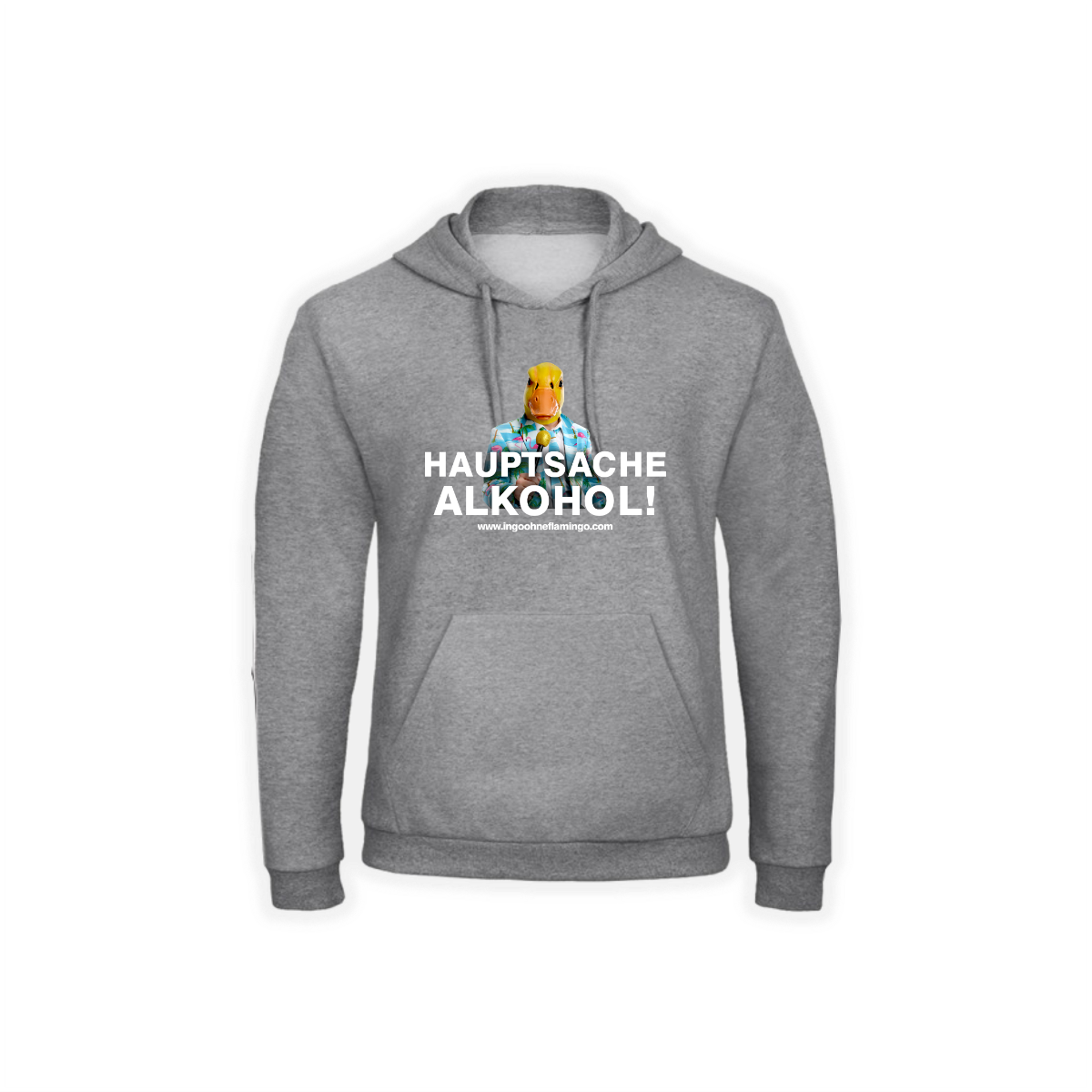Kapuzen Sweat-Shirt "HAUPTSACHE ALKOHOL" grau