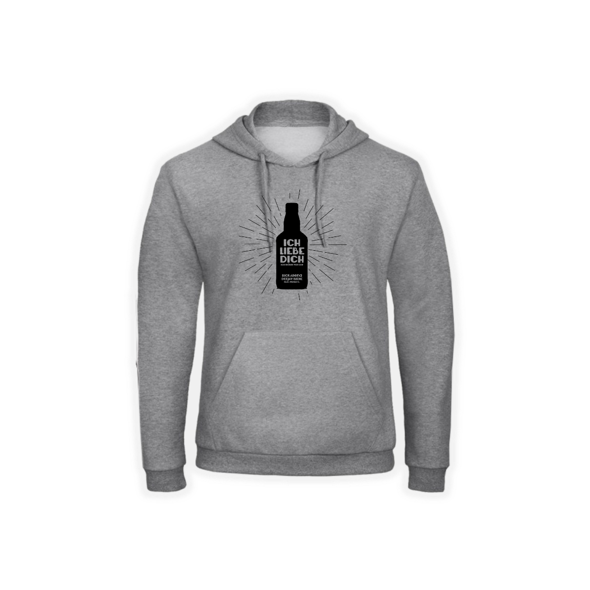 Kapuzen Sweat-Shirt "ICH LIEBE DICH" grau
