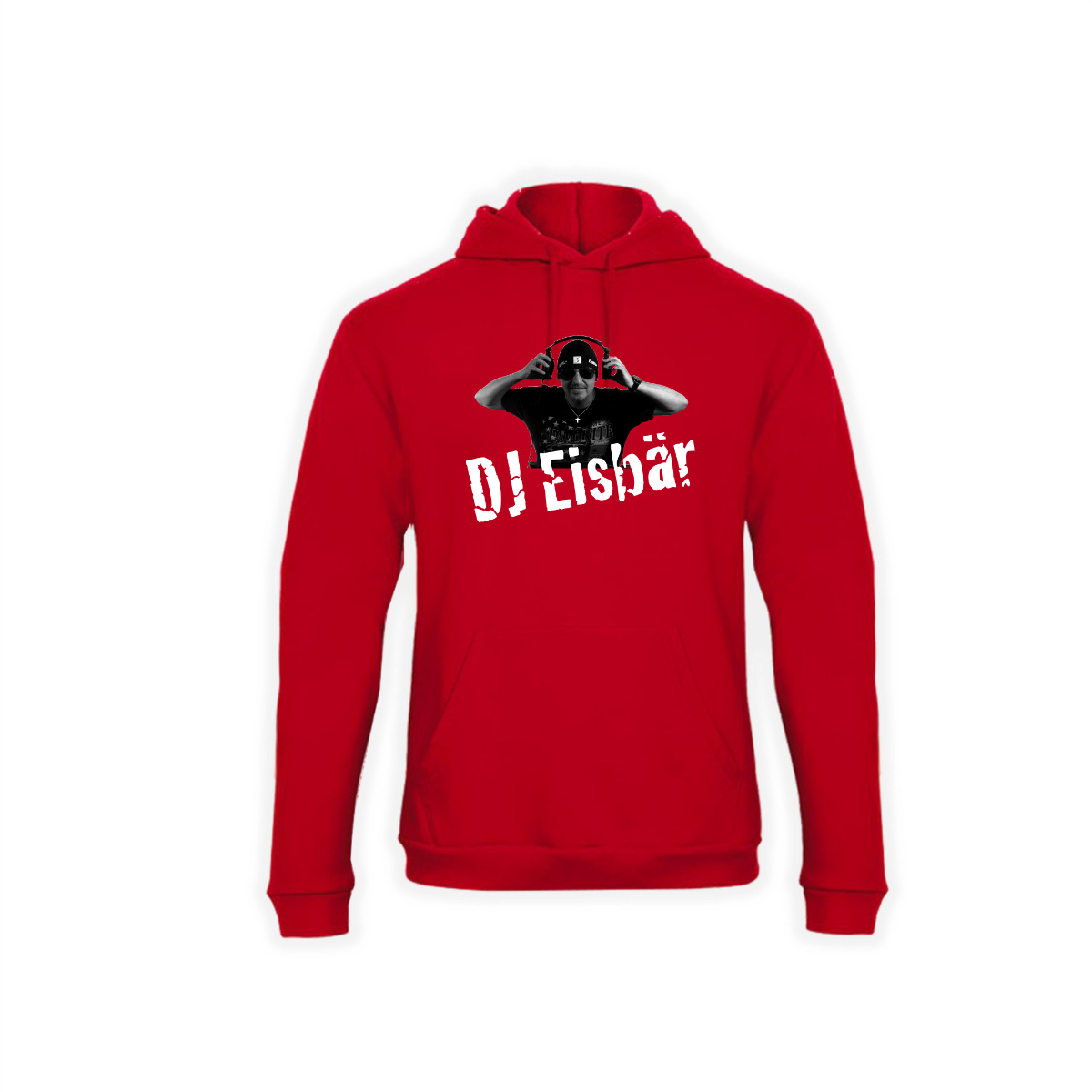 Kapuzen Sweat-Shirt "DJ EISBÄR Logo" rot