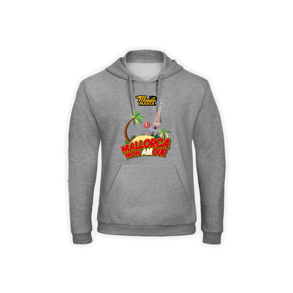 Kapuzen Sweat-Shirt "MALLORCA MON AMOUR" grau