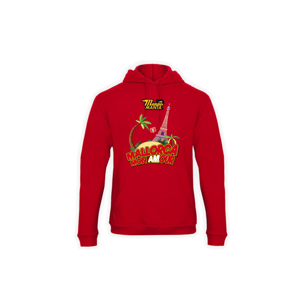 Kapuzen Sweat-Shirt "MALLORCA MON AMOUR" rot