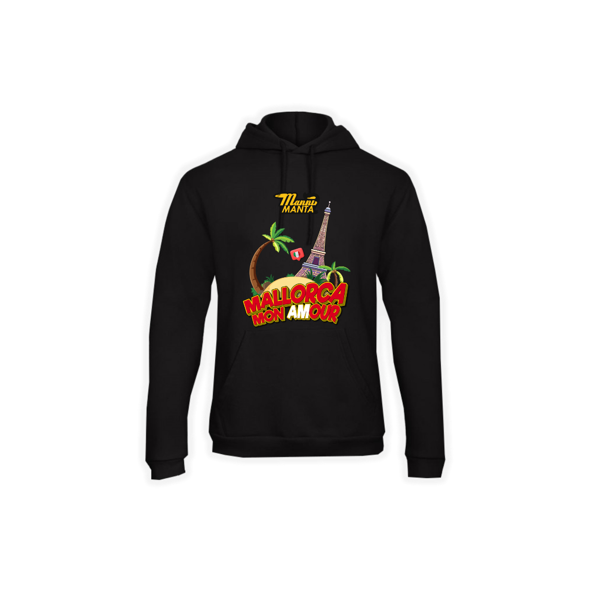 Kapuzen Sweat-Shirt "MALLORCA MON AMOUR" schwarz
