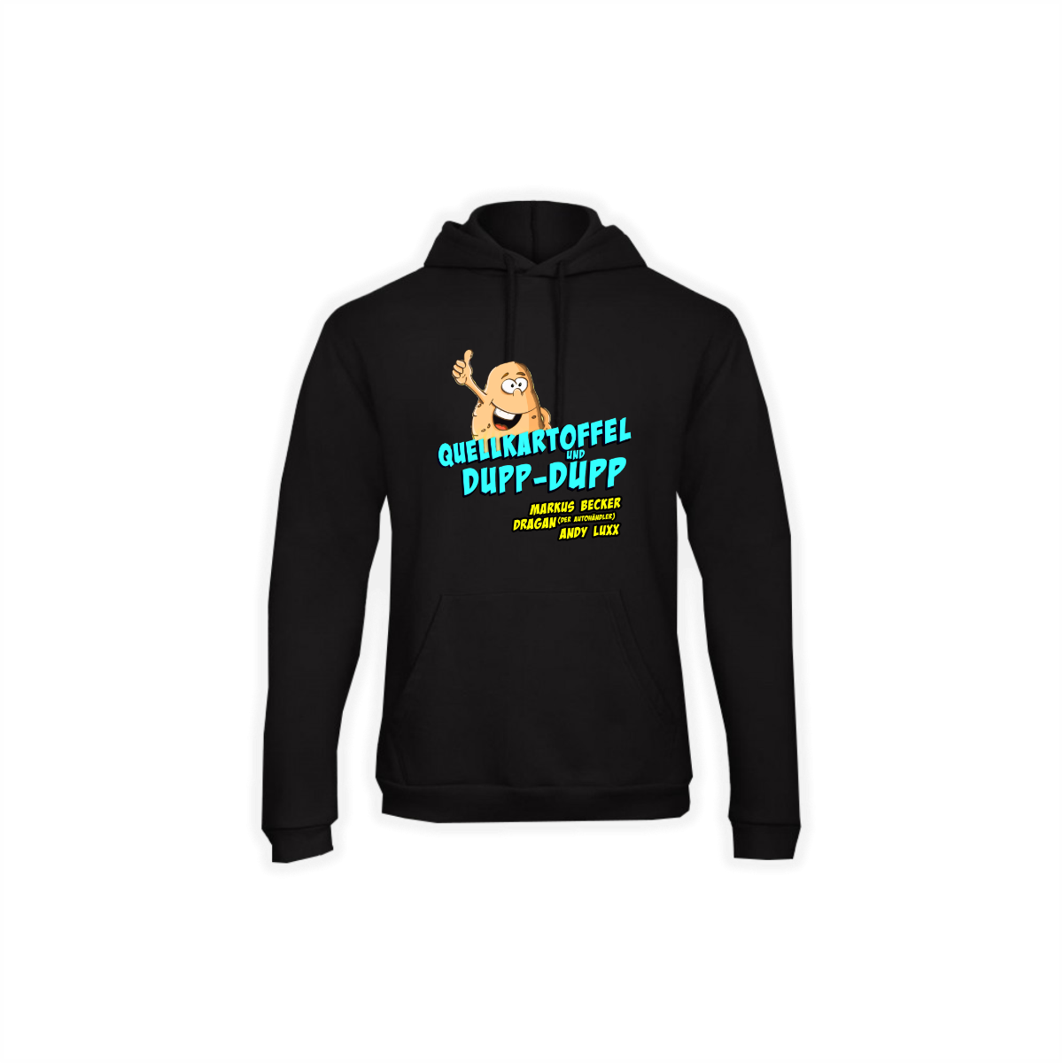 Kapuzen Sweat-Shirt "QUELLKARTOFFEL" schwarz