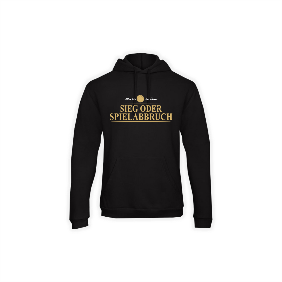 Kapuzen Sweat-Shirt "SIEG ODER SPIELABBRUCH" schwarz