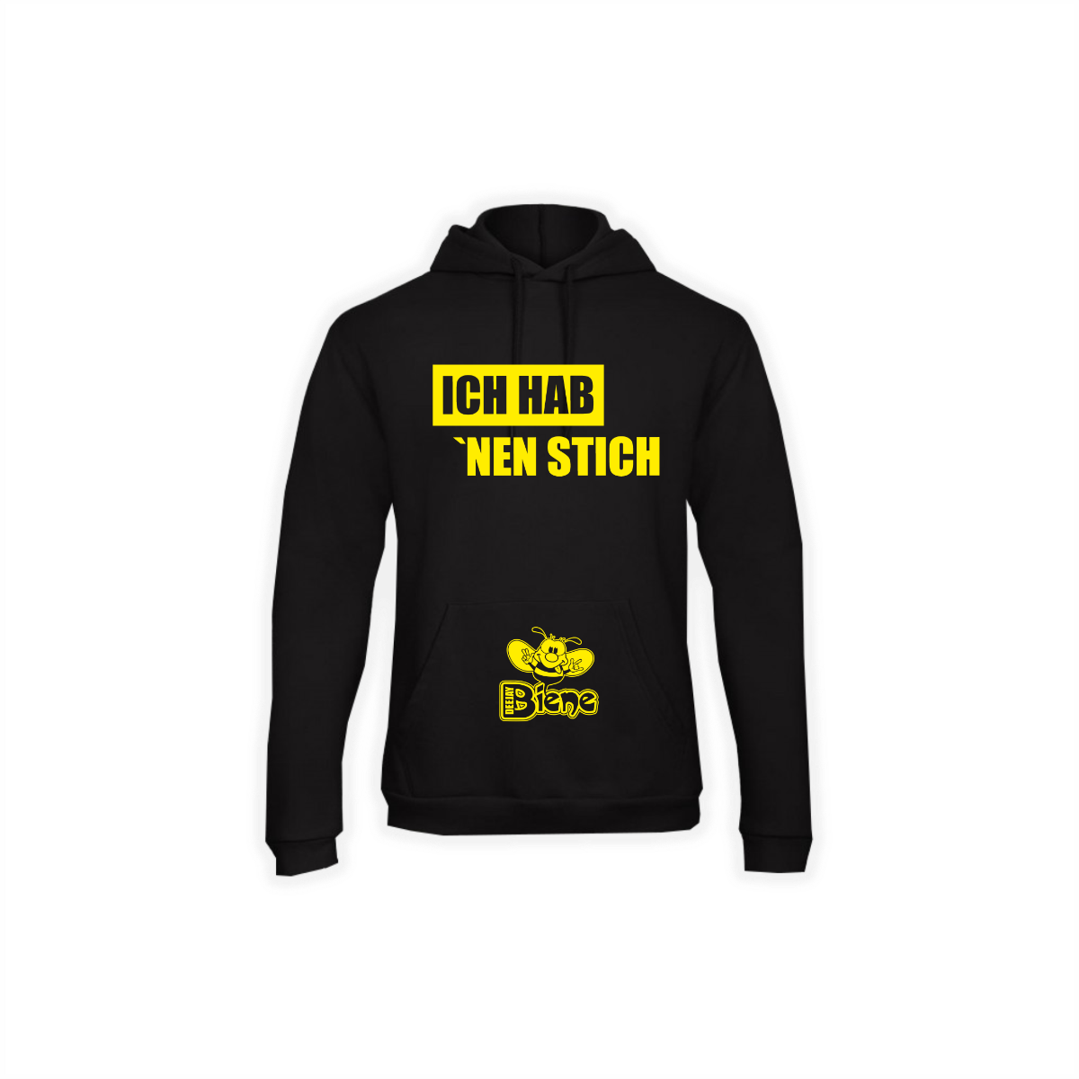 Kapuzen Sweat-Shirt "ICH HAB 'NEN STICH" schwarz