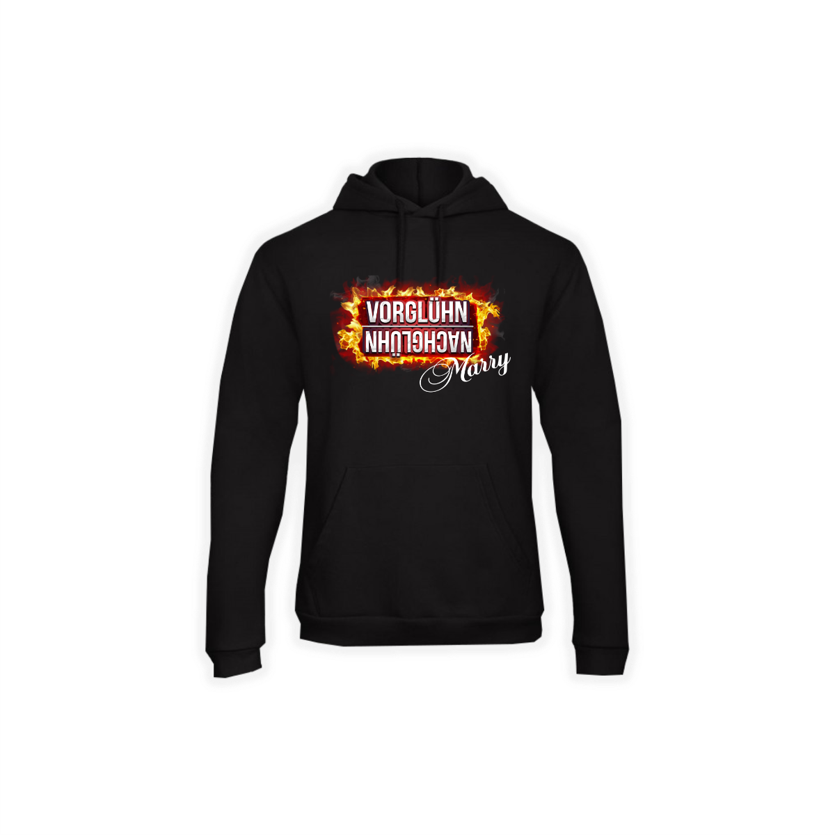 Kapuzen Sweat-Shirt "VORGLÜHN NACHGLÜHN" schwarz