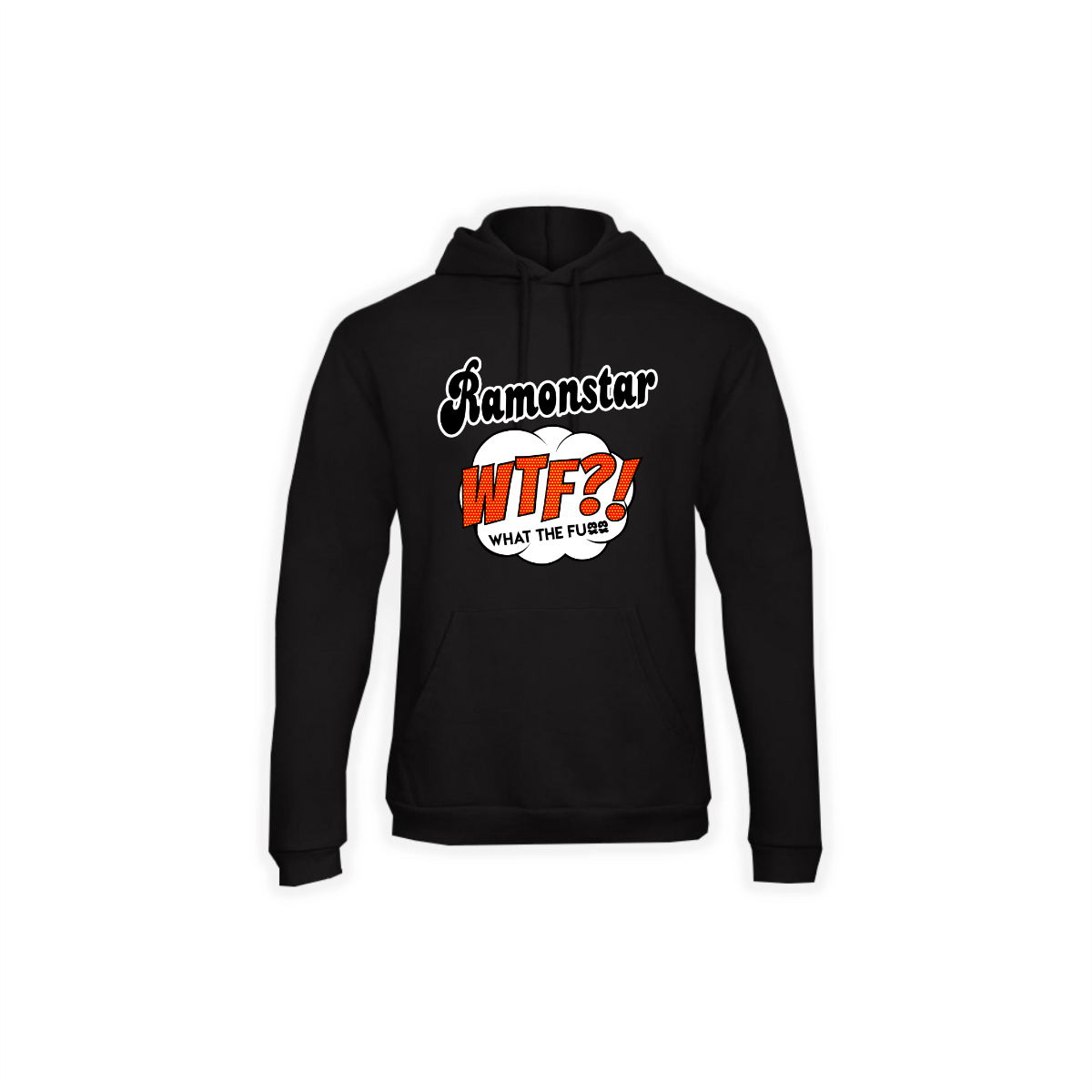 Kapuzen Sweat-Shirt "WTF?!" schwarz