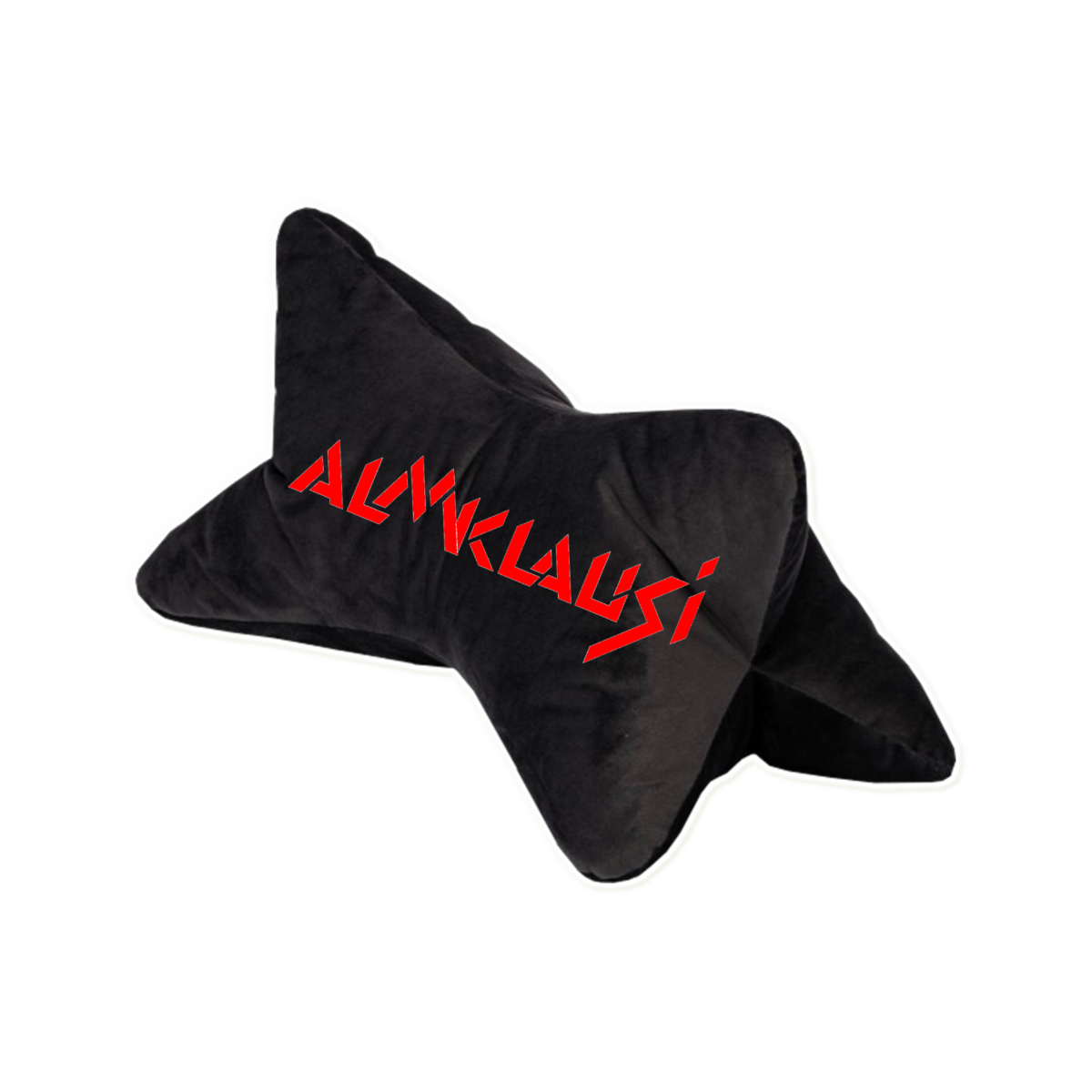 Reisekissen "ALMKLAUSI Logo" schwarz, bestickt