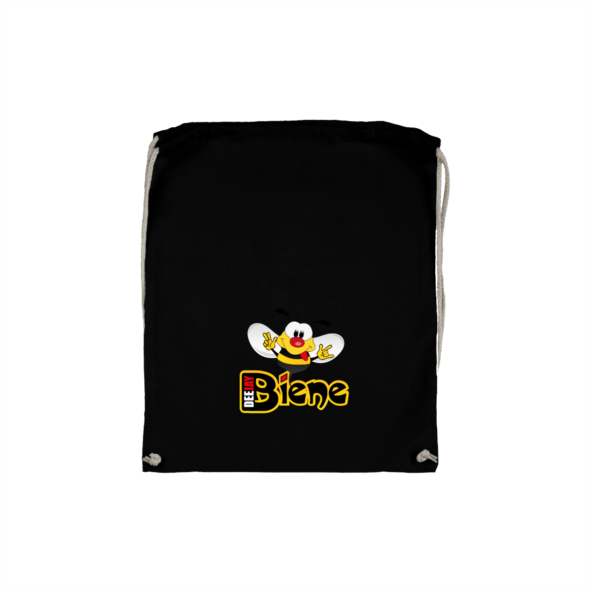 Stoffbeutel "DEEJAY BIENE Logo" schwarz