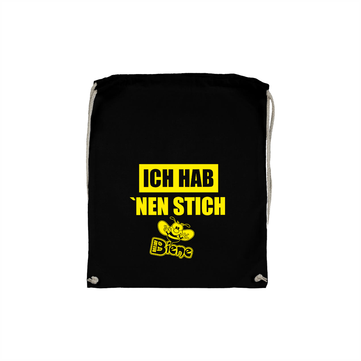 Stoffbeutel "ICH HAB 'NEN STICH" schwarz