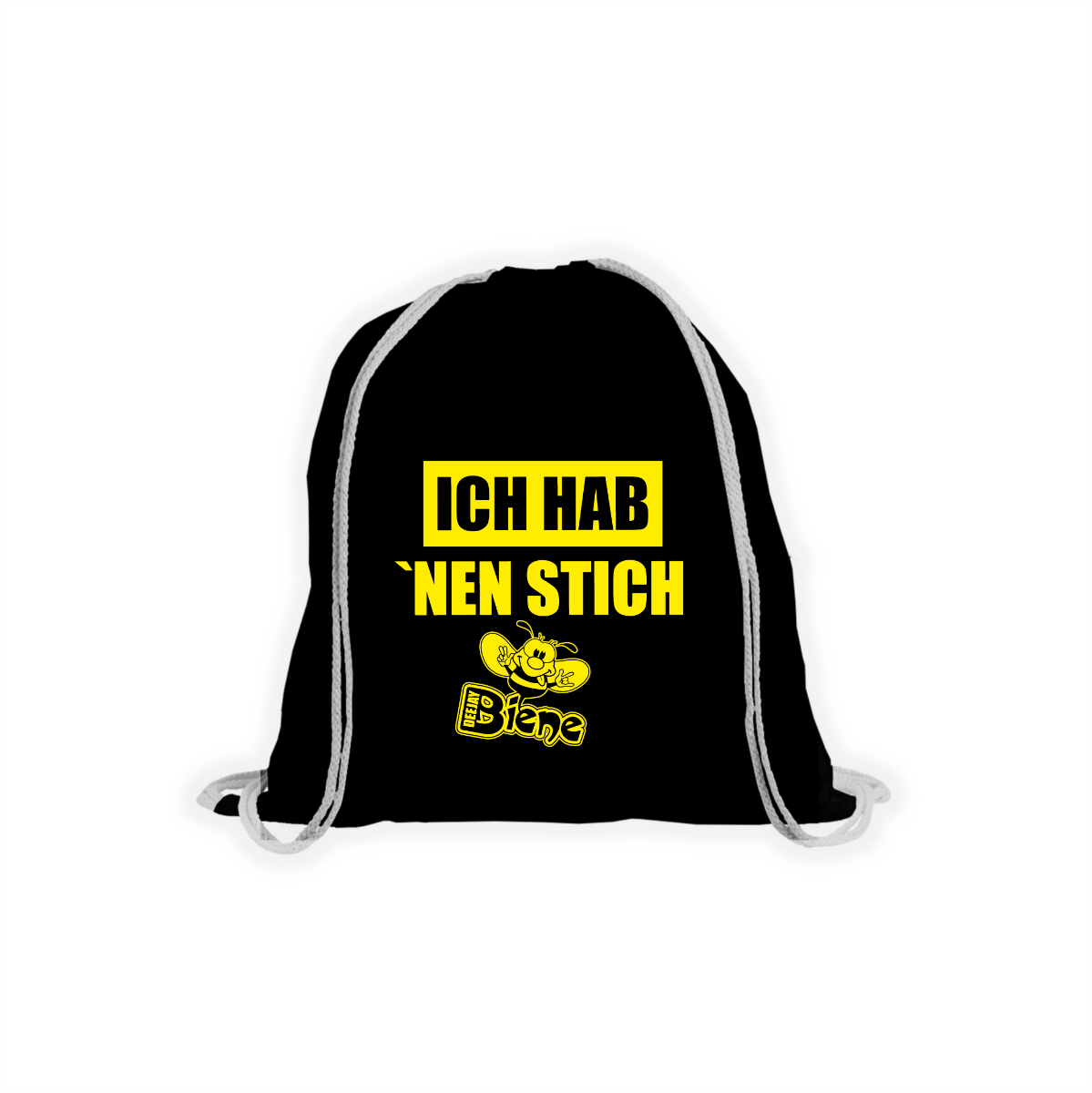 Stoffbeutel "ICH HAB 'NEN STICH" schwarz