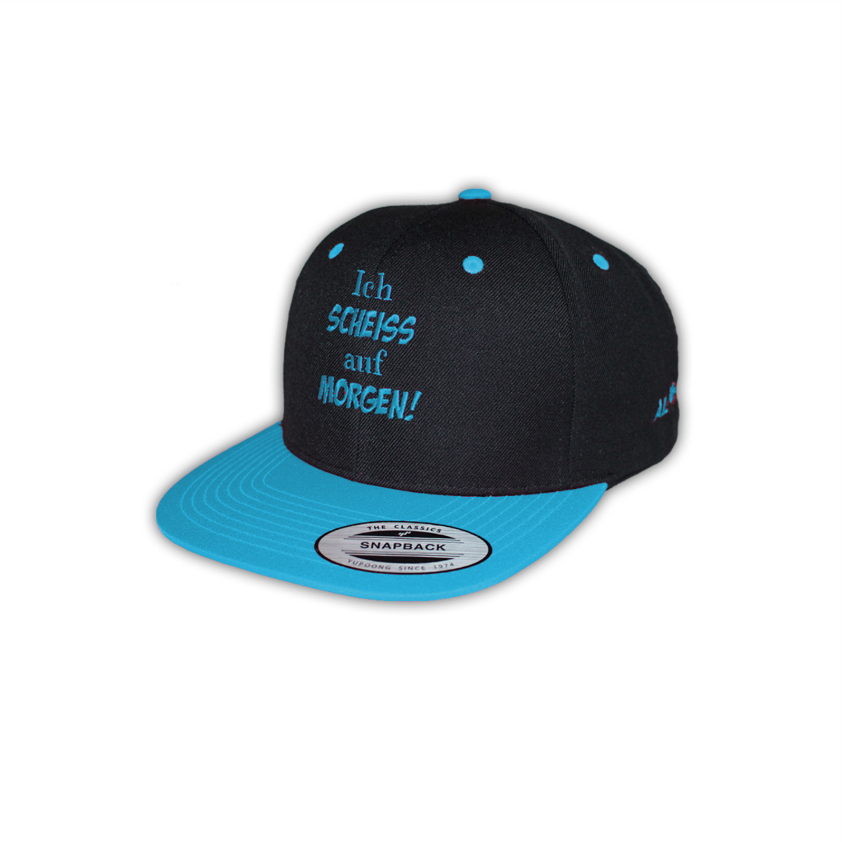 Cap "ICH SCHEIß AUF MORGEN" blau, bestickt