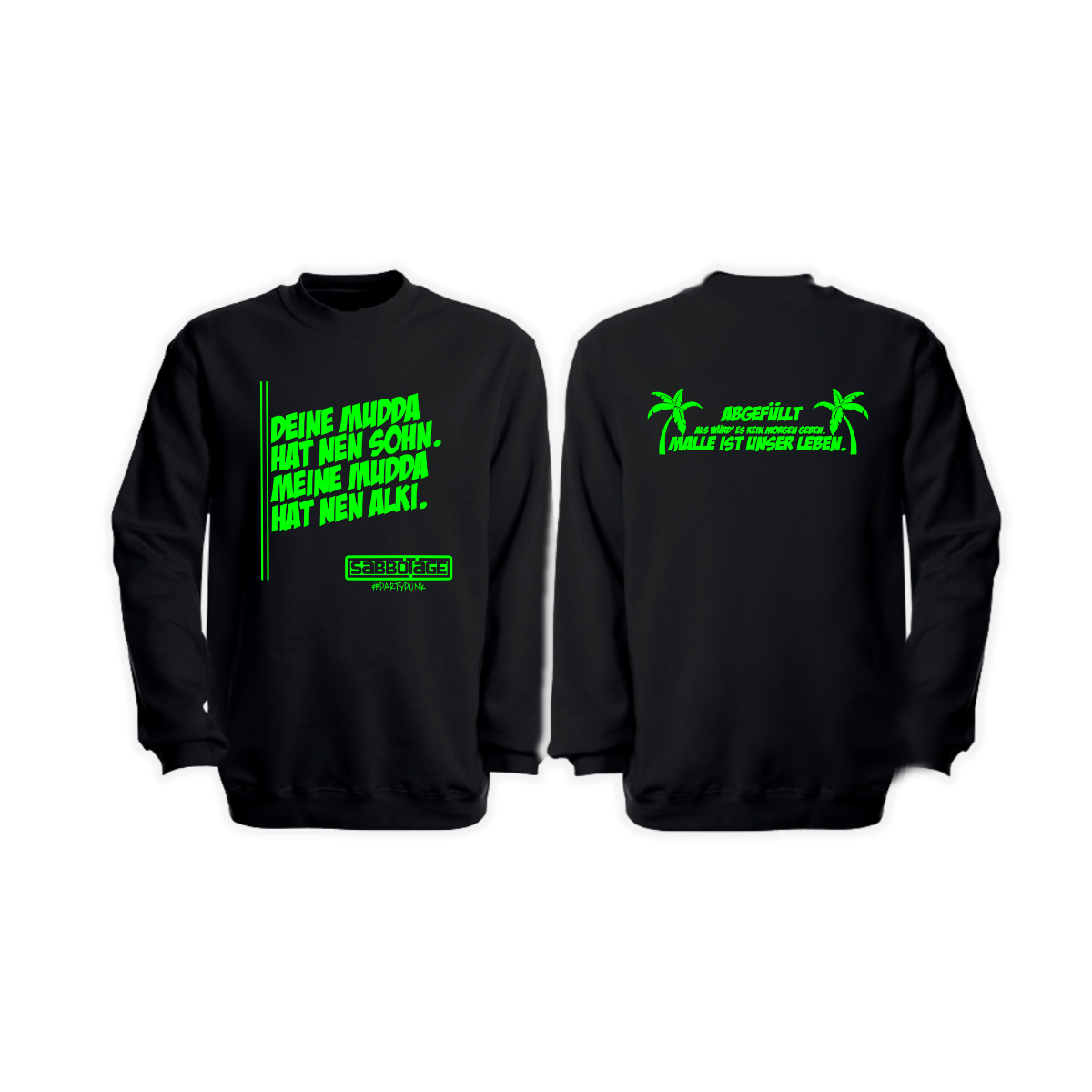 Sweat-Shirt „ABGEFÜLLT” schwarz