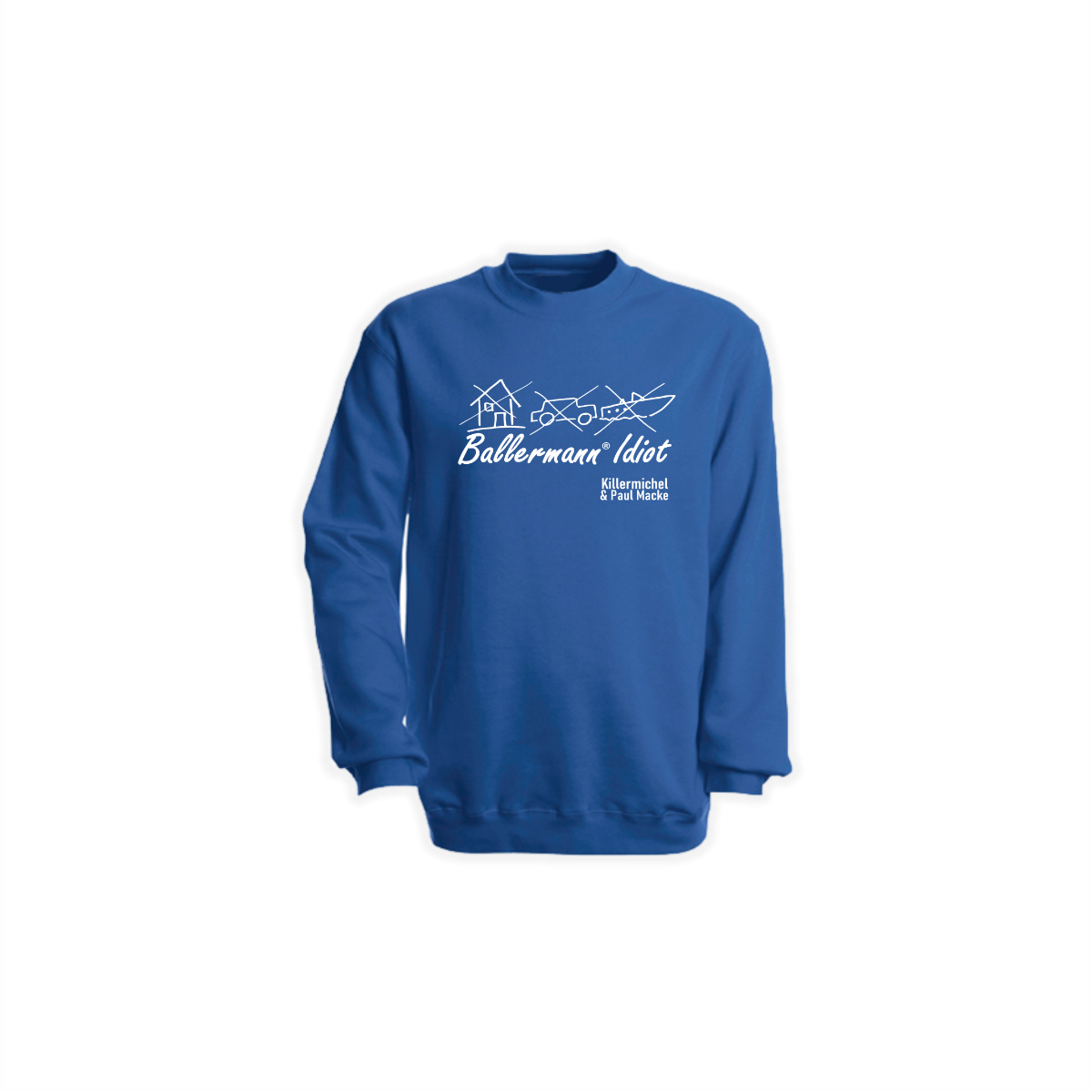 Sweat-Shirt "BALLERMANN® IDIOT" blau