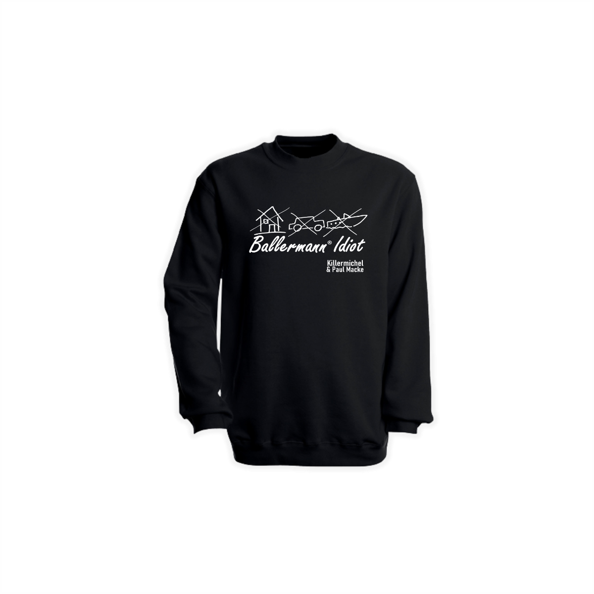 Sweat-Shirt "BALLERMANN® IDIOT" schwarz