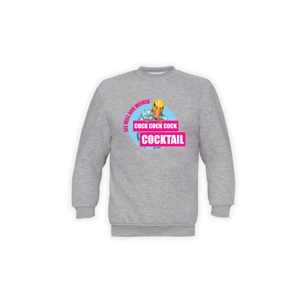 Sweat-Shirt "COCK COCK COCKTAIL" grau