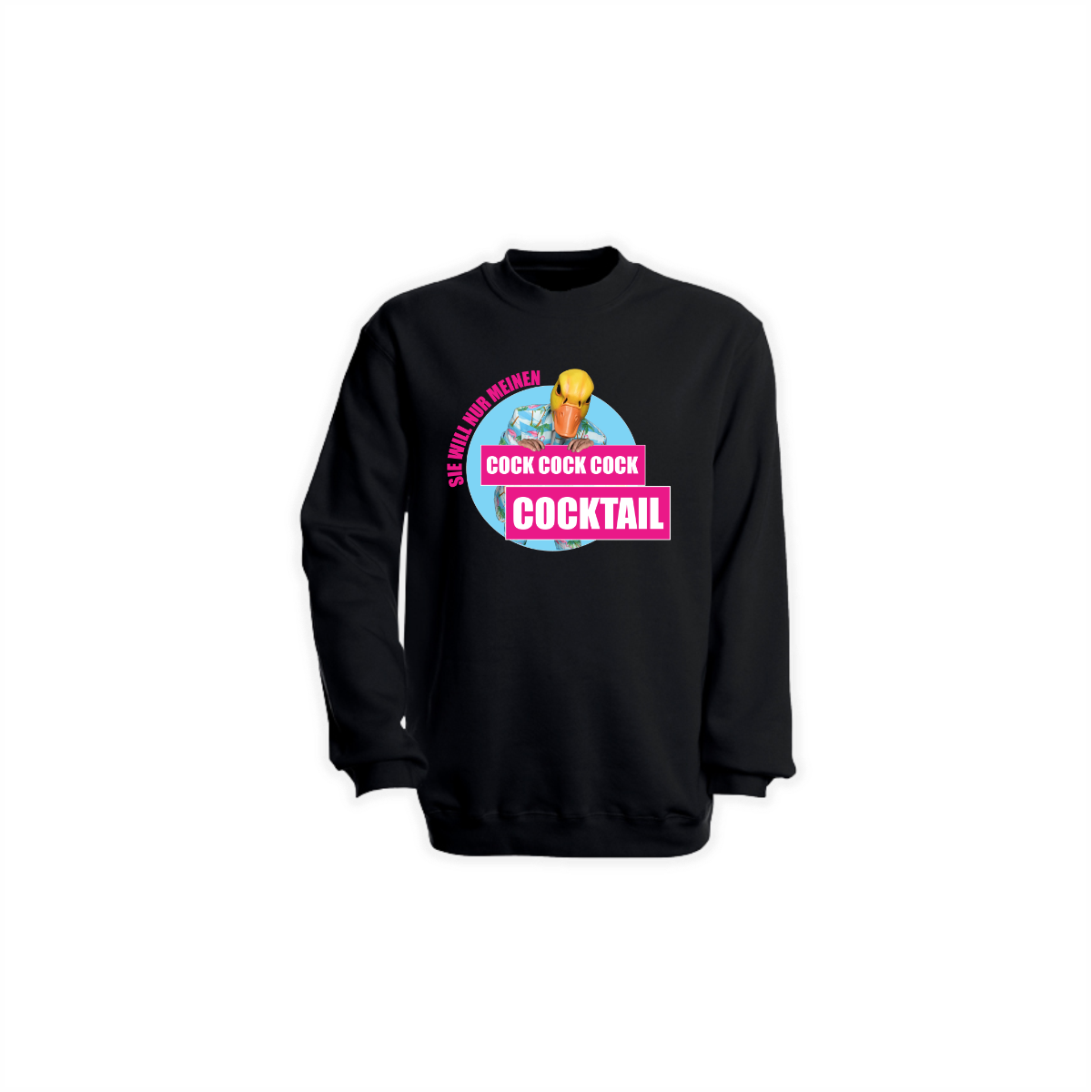Sweat-Shirt "COCK COCK COCKTAIL" schwarz