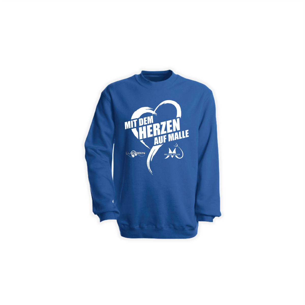 Sweat-Shirt "MIT DEM HERZEN AUF MALLE" blau