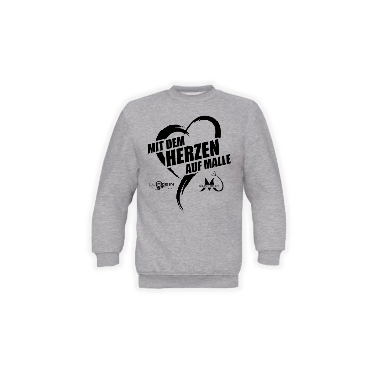 Sweat-Shirt "MIT DEM HERZEN AUF MALLE" grau