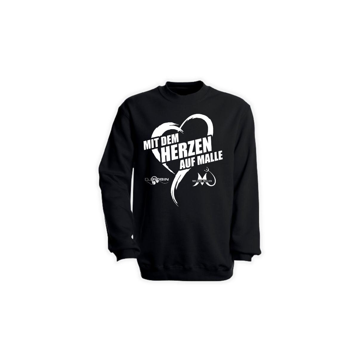 Sweat-Shirt "MIT DEM HERZEN AUF MALLE" schwarz