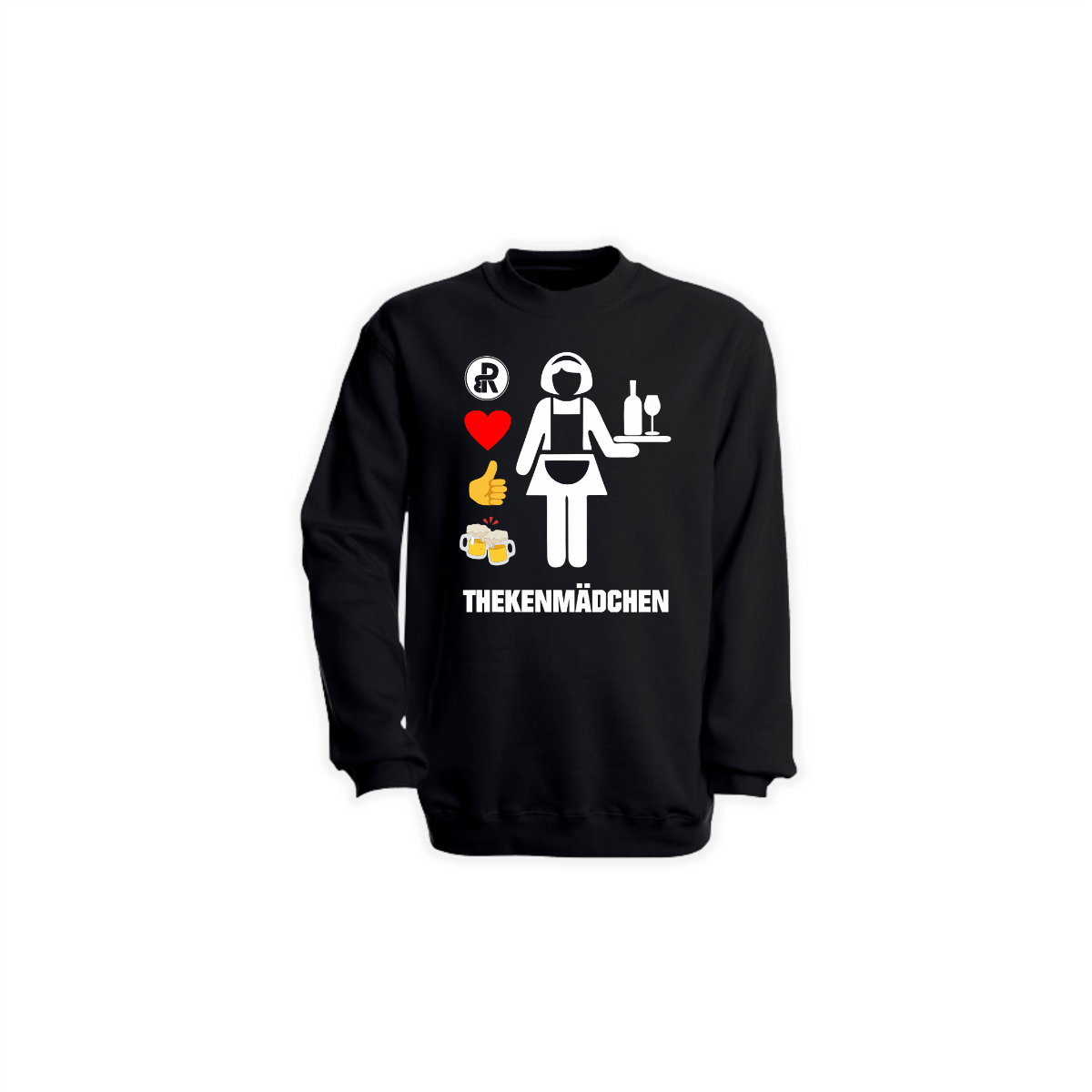 Sweat-Shirt "THEKENMÄDCHEN" schwarz