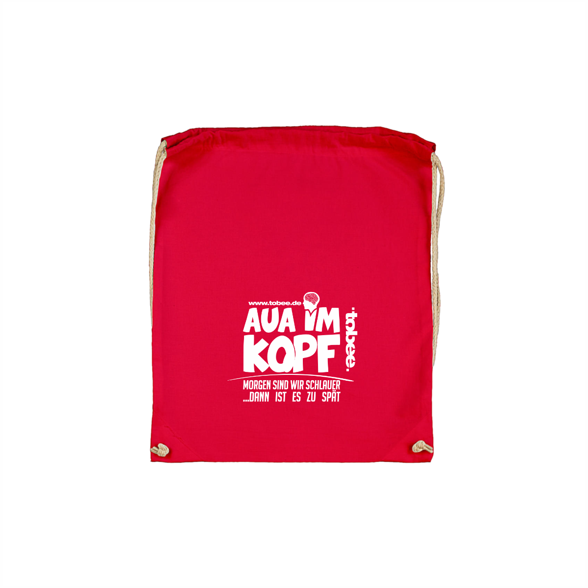 Stoffbeutel "AUA IM KOPF" rot