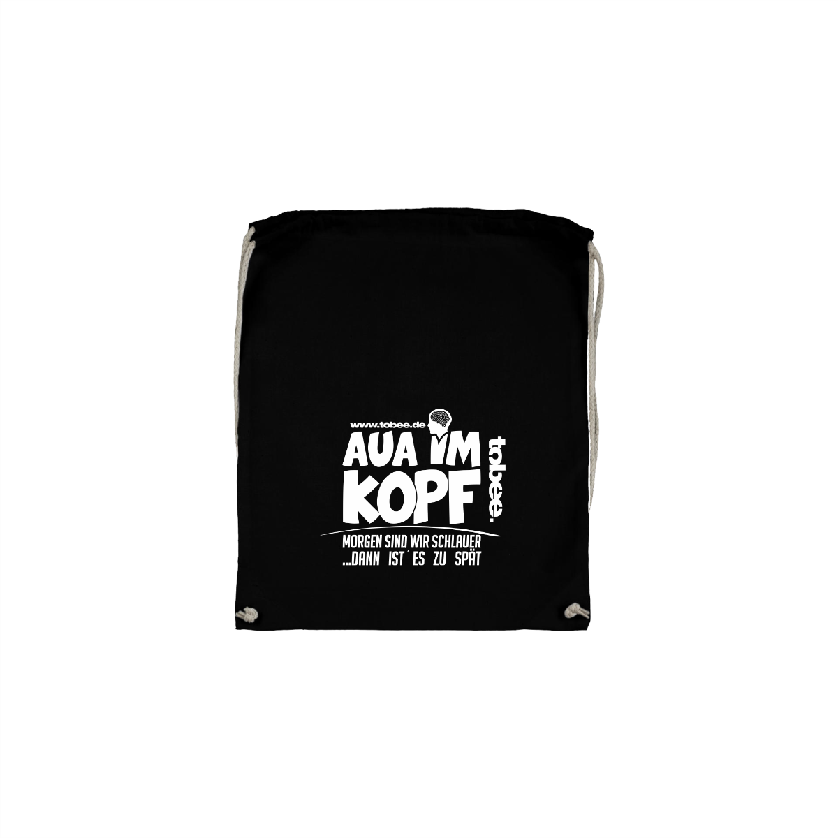 Stoffbeutel "AUA IM KOPF" schwarz