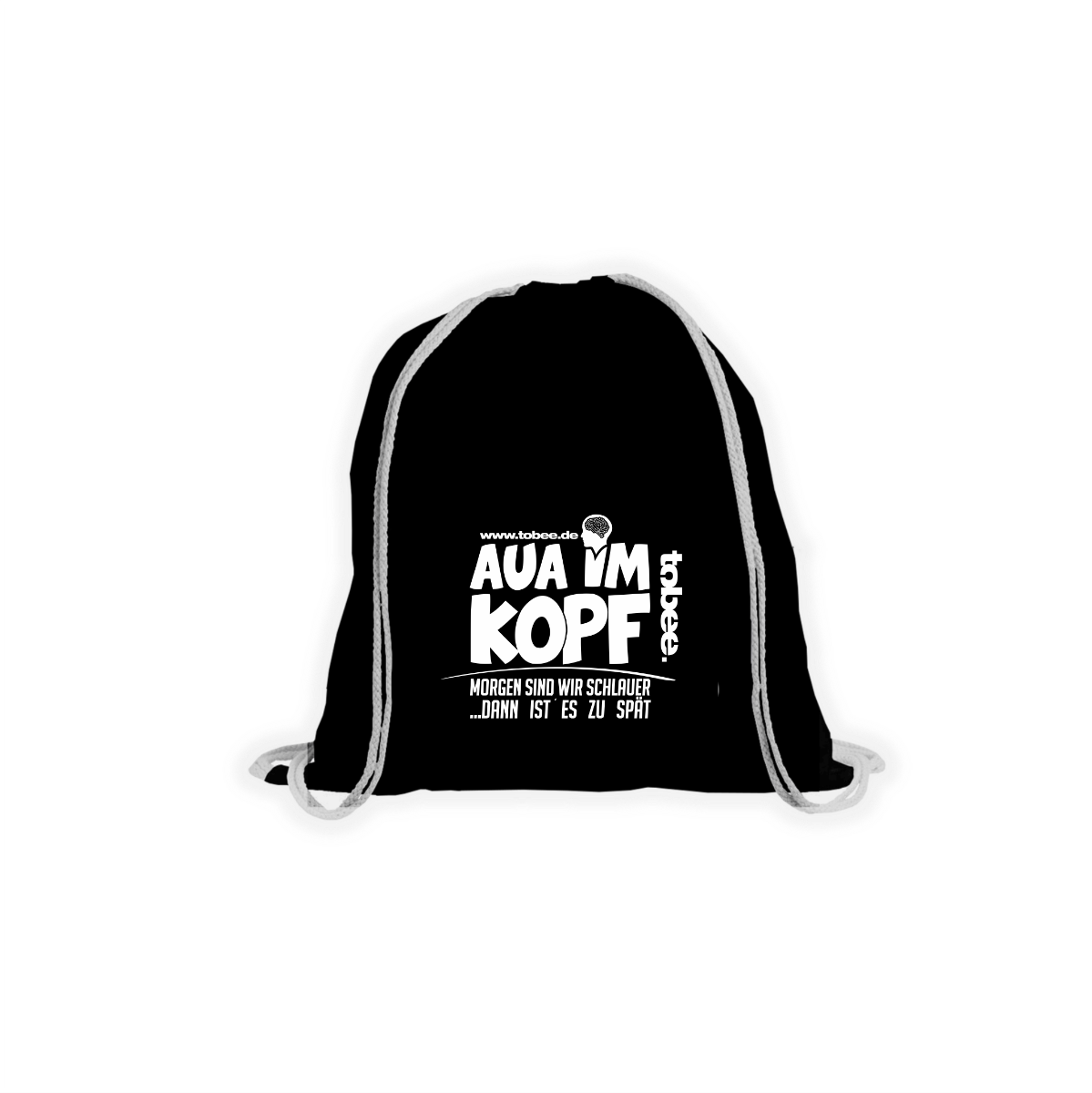 Stoffbeutel "AUA IM KOPF" schwarz