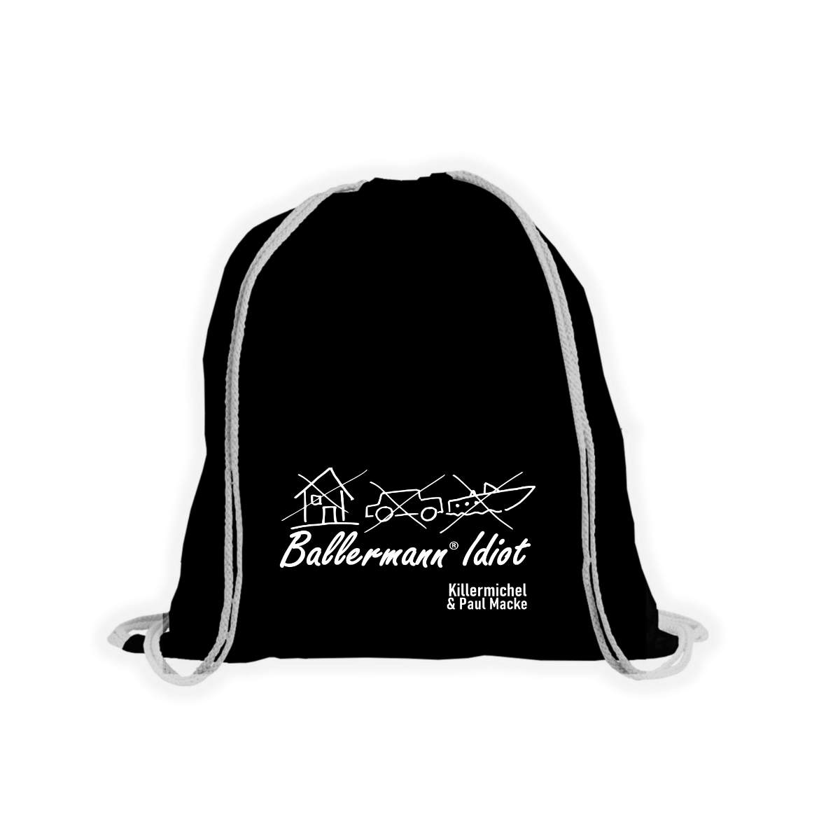 Stoffbeutel "BALLERMANN® IDIOT" schwarz