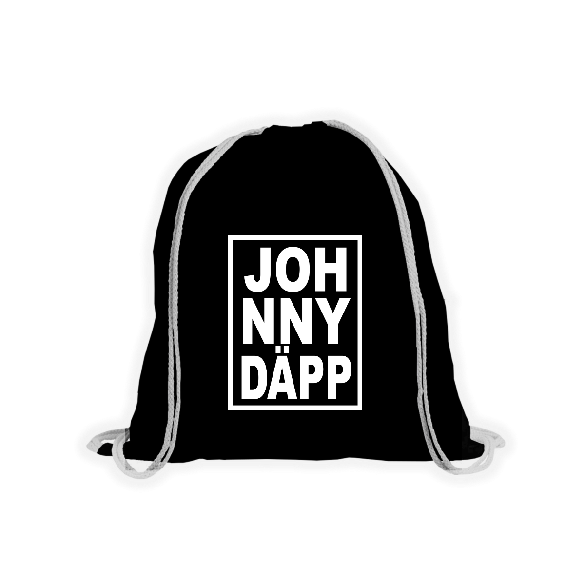 Stoffbeutel „JOH NNY DÄPP” schwarz