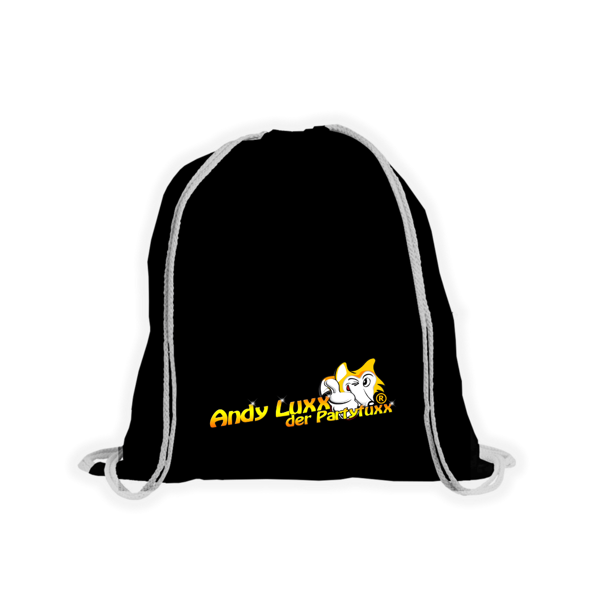 Stoffbeutel "ANDY LUXX DER PARTYFUXX Logo" gelb, schwarz