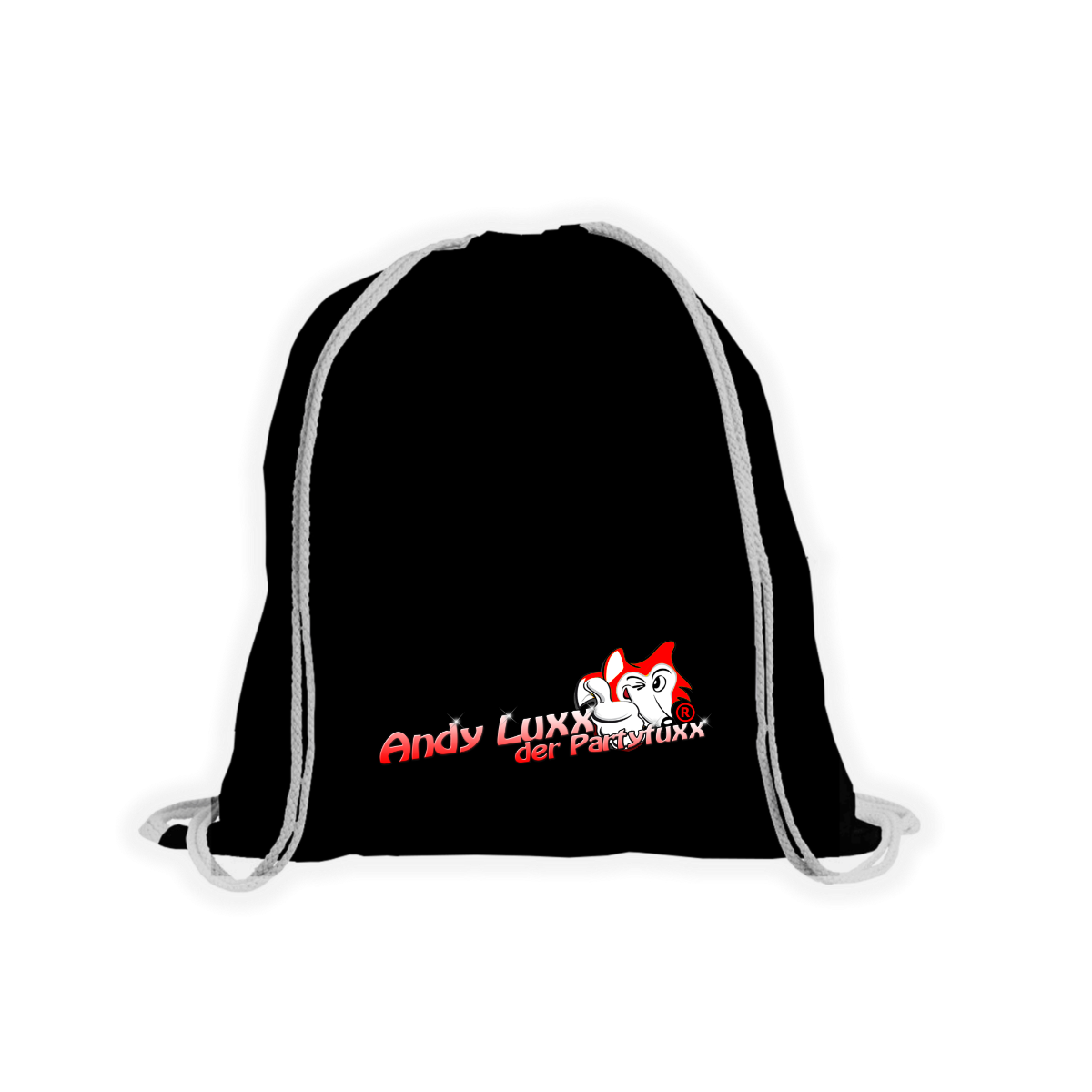 Stoffbeutel "ANDY LUXX DER PARTYFUXX Logo" rot, schwarz