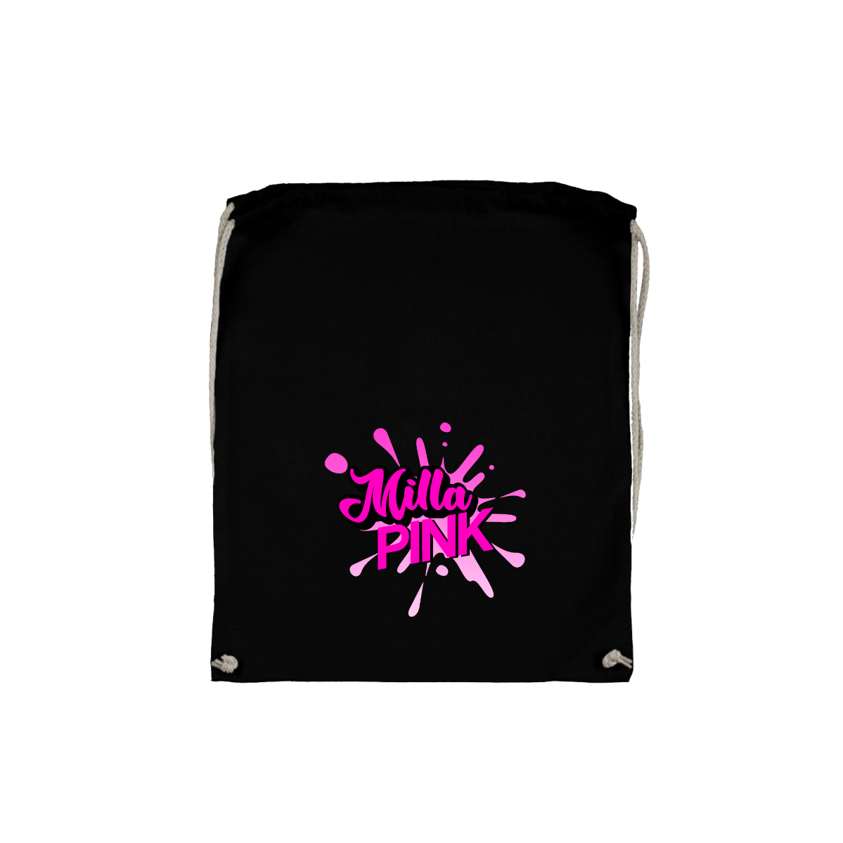 Stoffbeutel "MILLA PINK Logo" schwarz