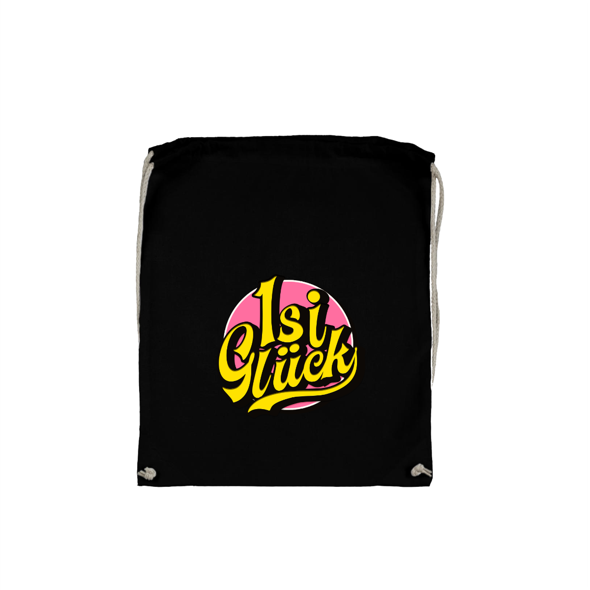Stoffbeutel "ISI GLÜCK Logo" schwarz