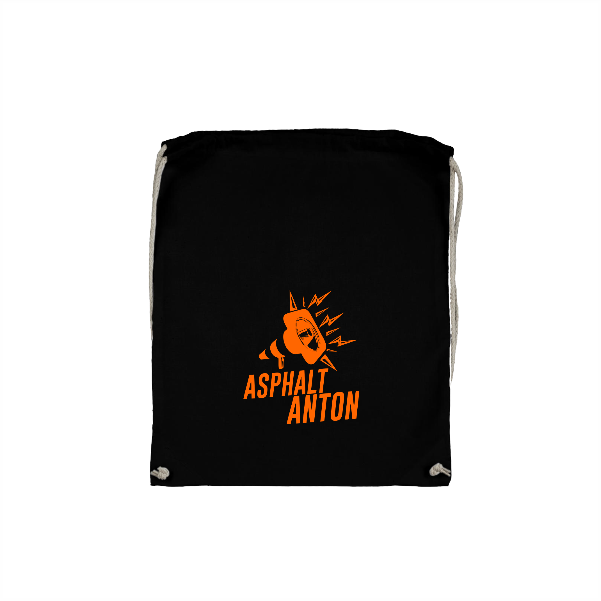 Stoffbeutel "ASPHALT ANTON" schwarz