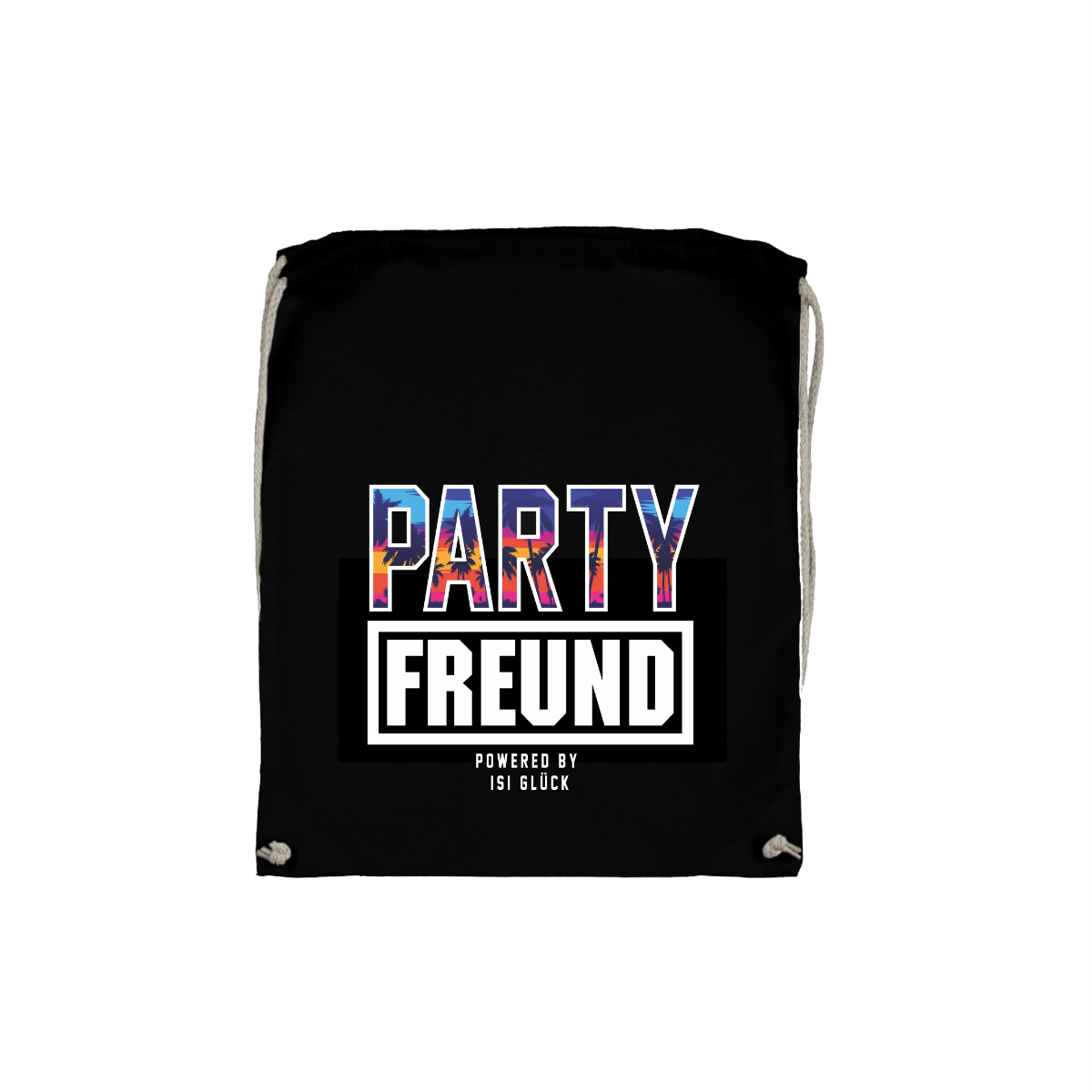 Stoffbeutel "PARTYFREUND" schwarz