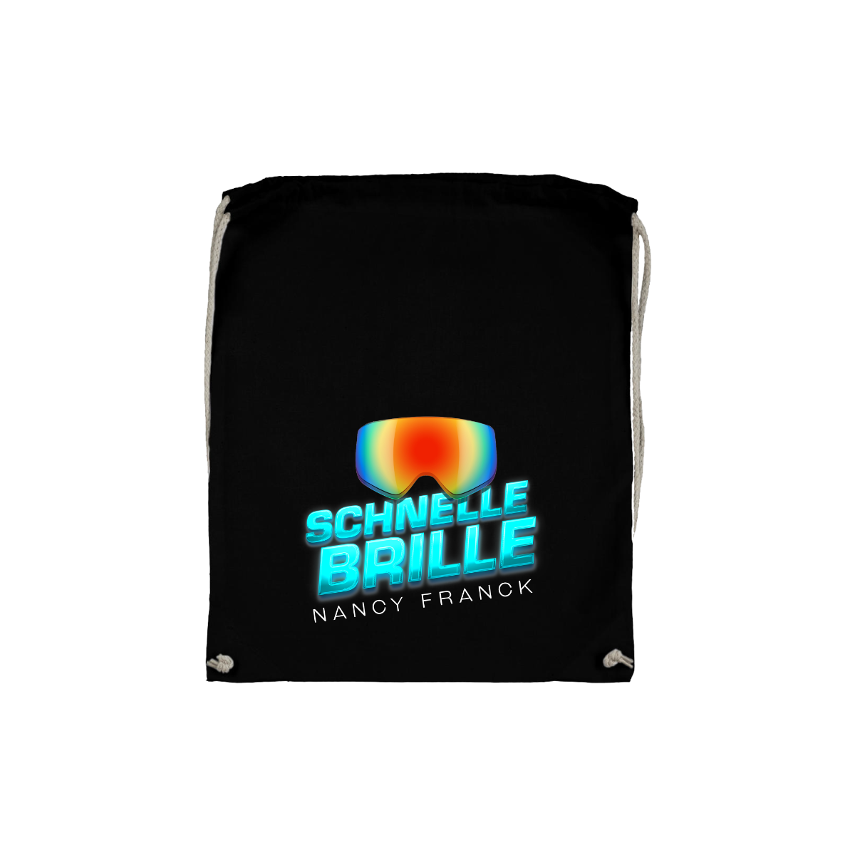 Stoffbeutel "SCHNELLE BRILLE" schwarz