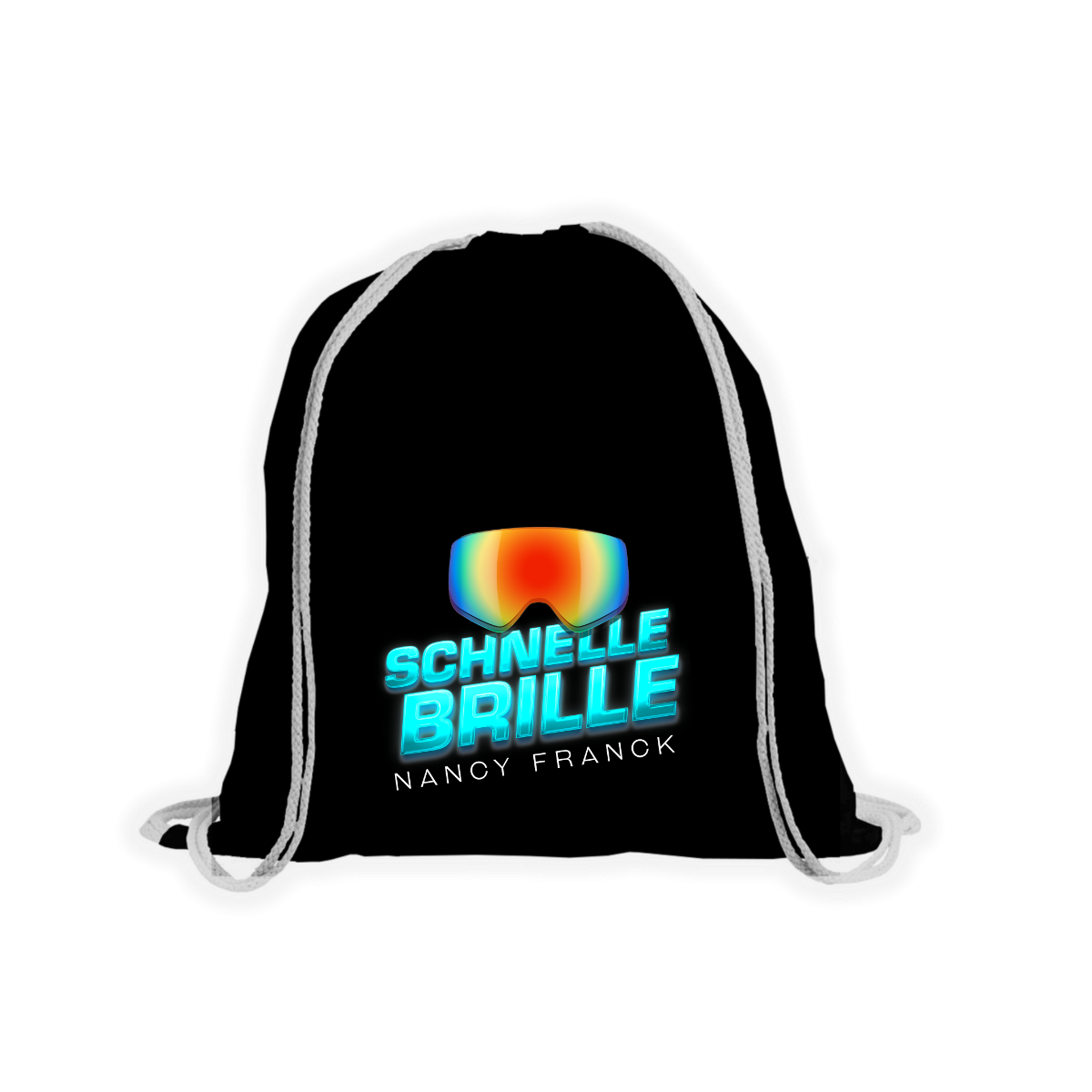 Stoffbeutel "SCHNELLE BRILLE" schwarz